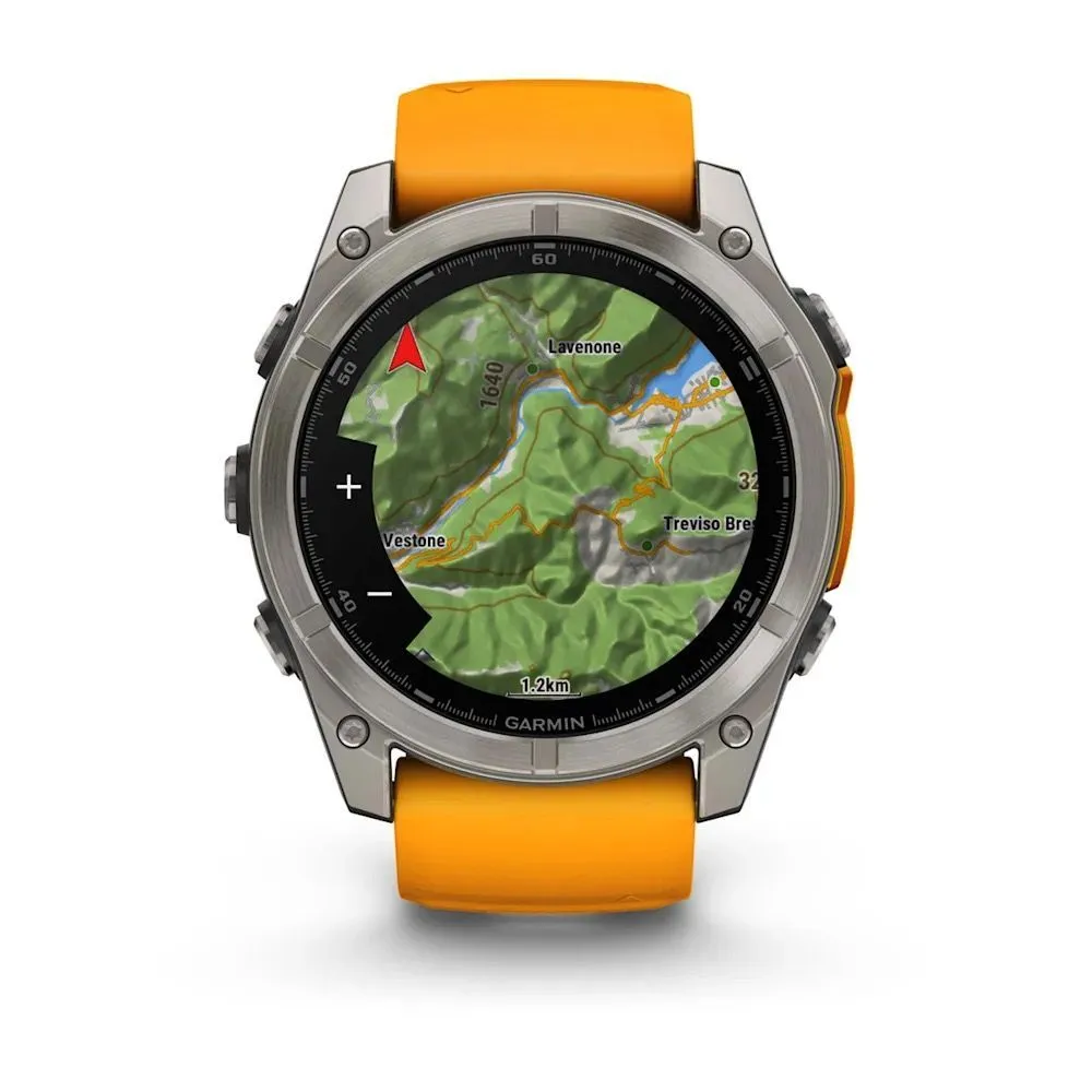 Часы Garmin Fenix 8 - 51 mm AMOLED Sapphire Titanium Spark Orange / Graphite