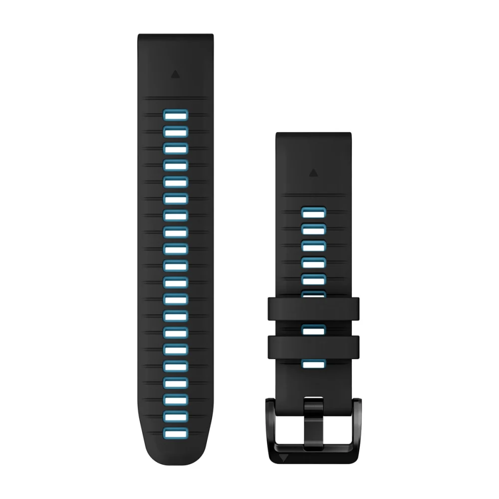 Ремешок Garmin Quickfit 22 Watch Band Black/Cirrus Blue Silicone