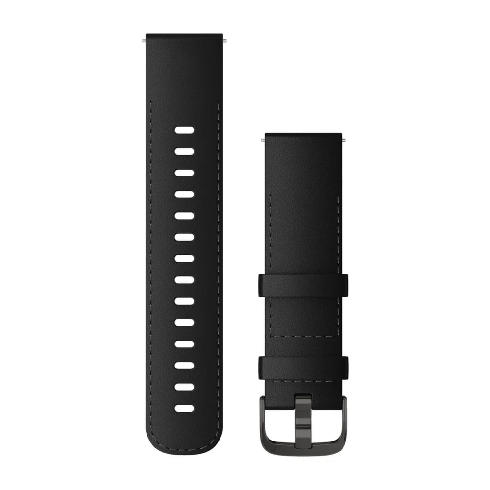 Ремешок Garmin Quick Release Band (22 mm) Black Leather with Brushed Slate Hardware (без коробки)