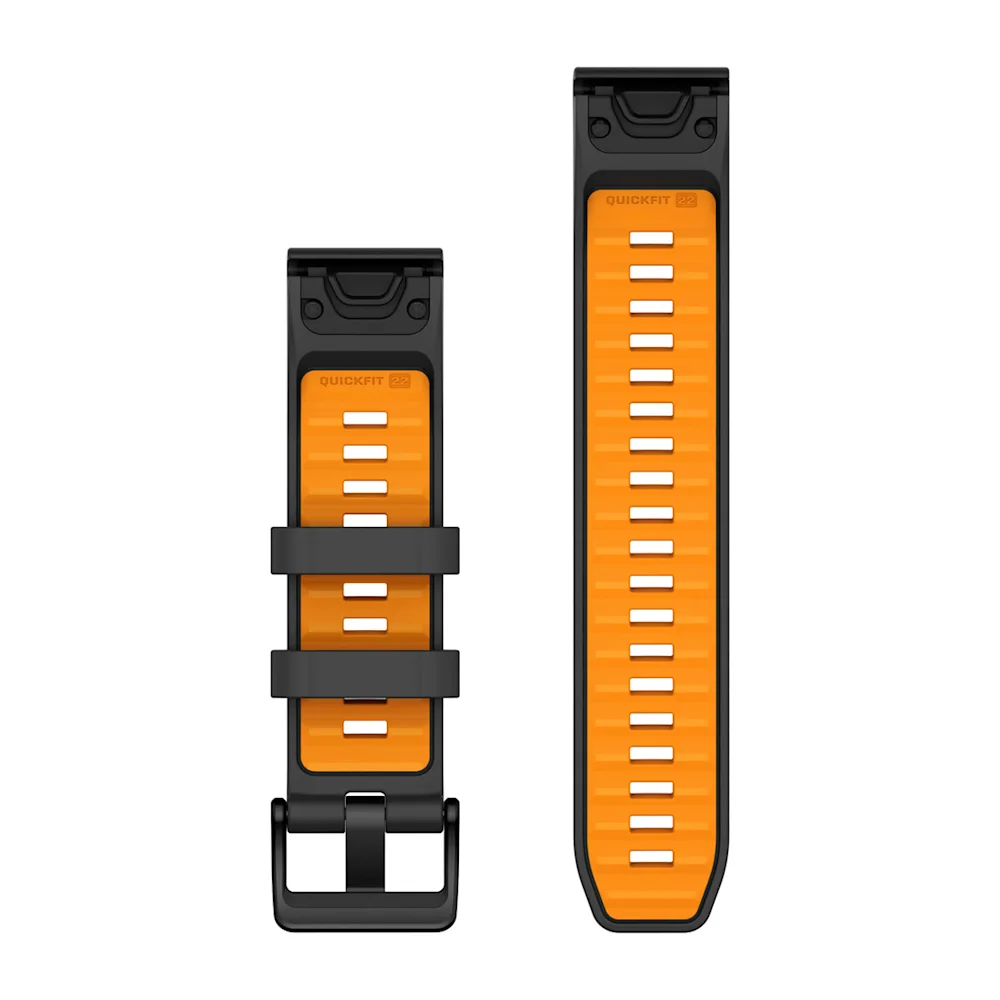 Ремешок Garmin Quickfit 22 Watch Band Graphite/Spark Orange Silicone