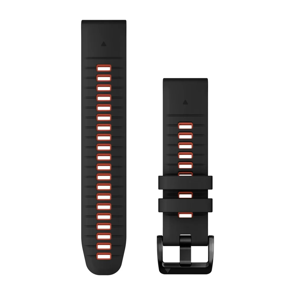 Ремешок Garmin Quickfit 22 Watch Band Black/Flame Red Silicone
