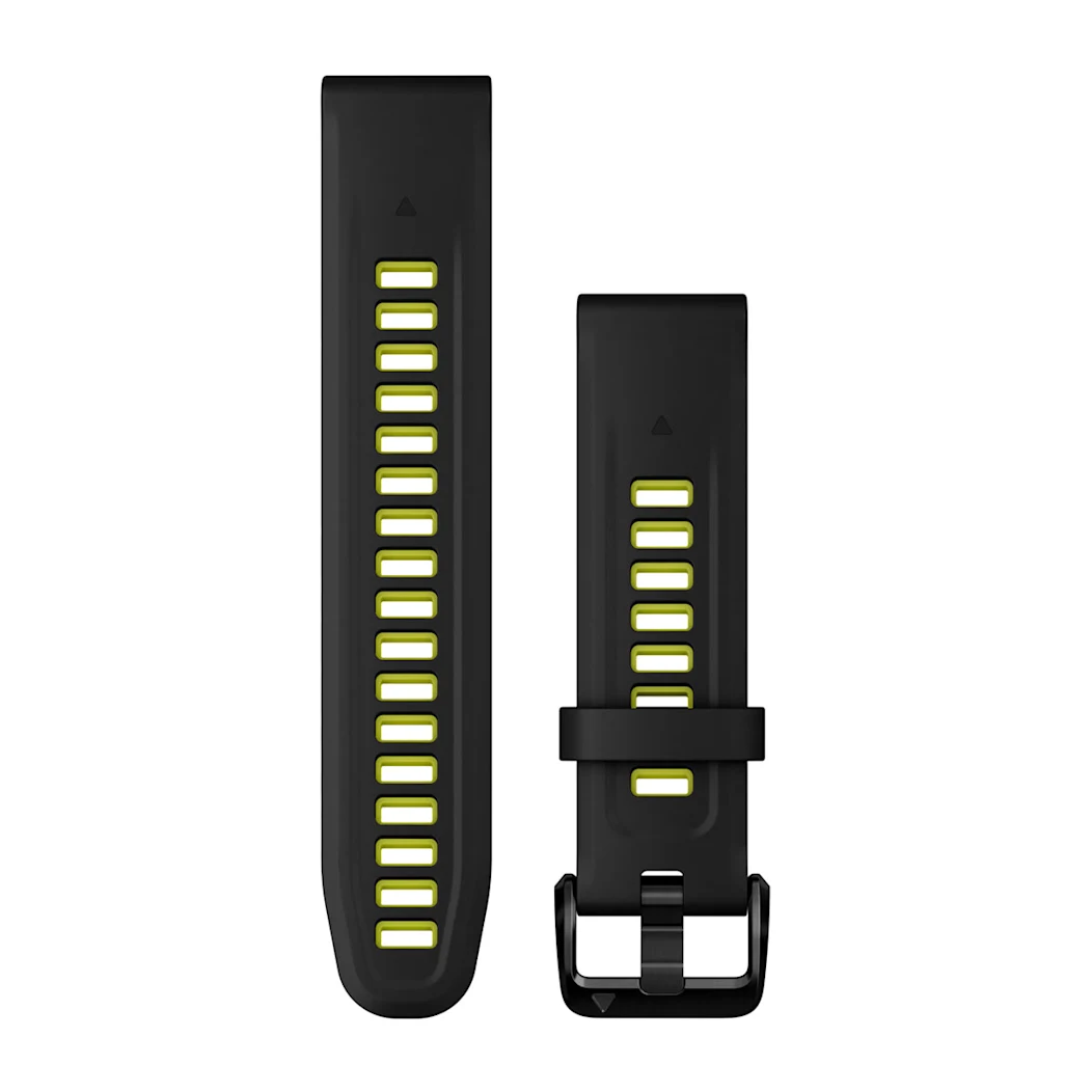 Ремешок Garmin Quickfit 20 Watch Band Black/Electric Lime Silicone
