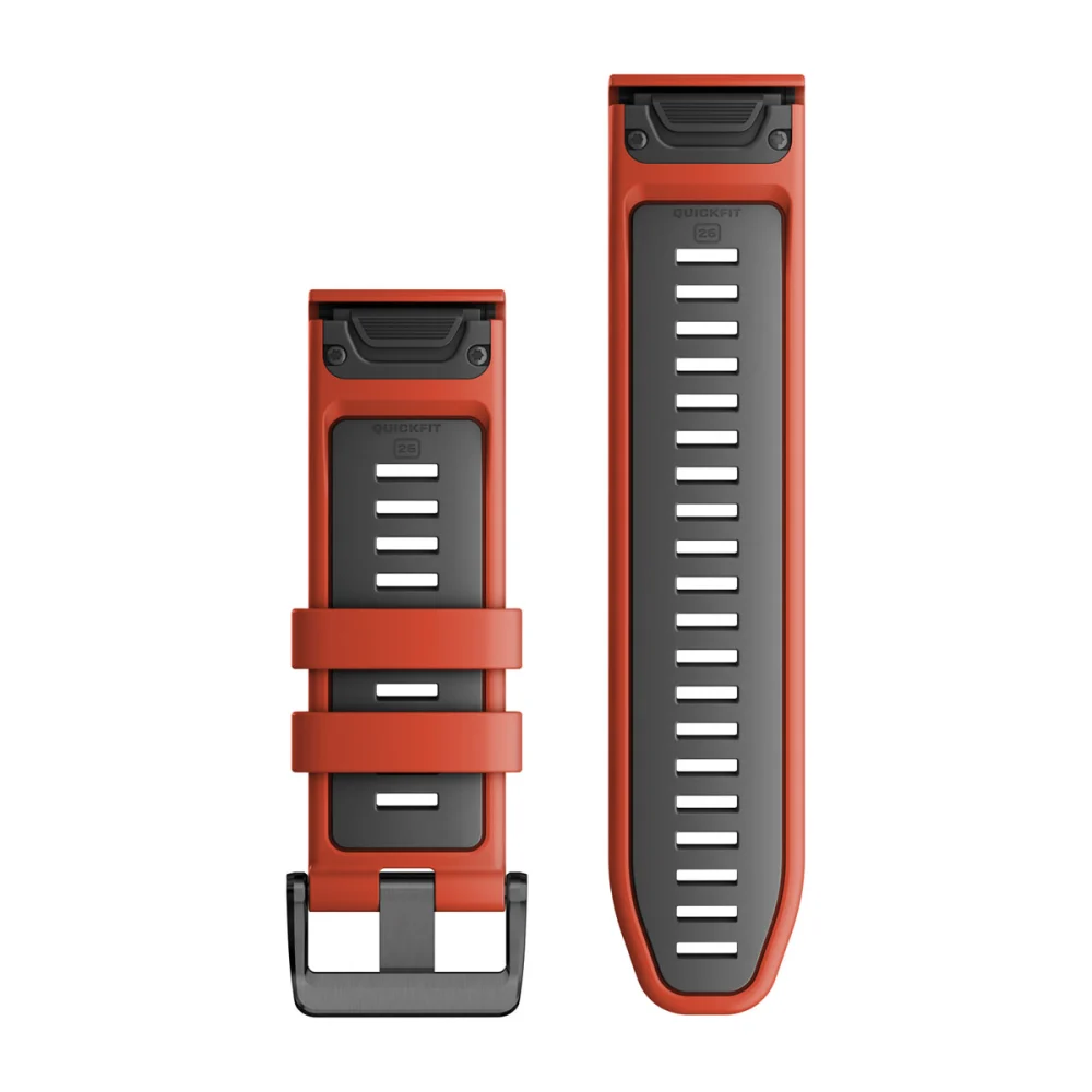 Ремешок Garmin Quickfit 26 Watch Band Flame Red/Graphite Silicone