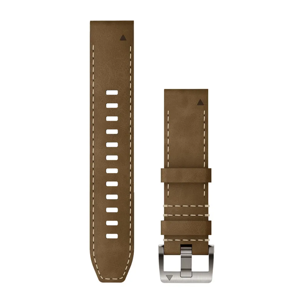 Ремешок Garmin MARQ Leather And FKM Rubber Hybrid Strap - Tundra/Black