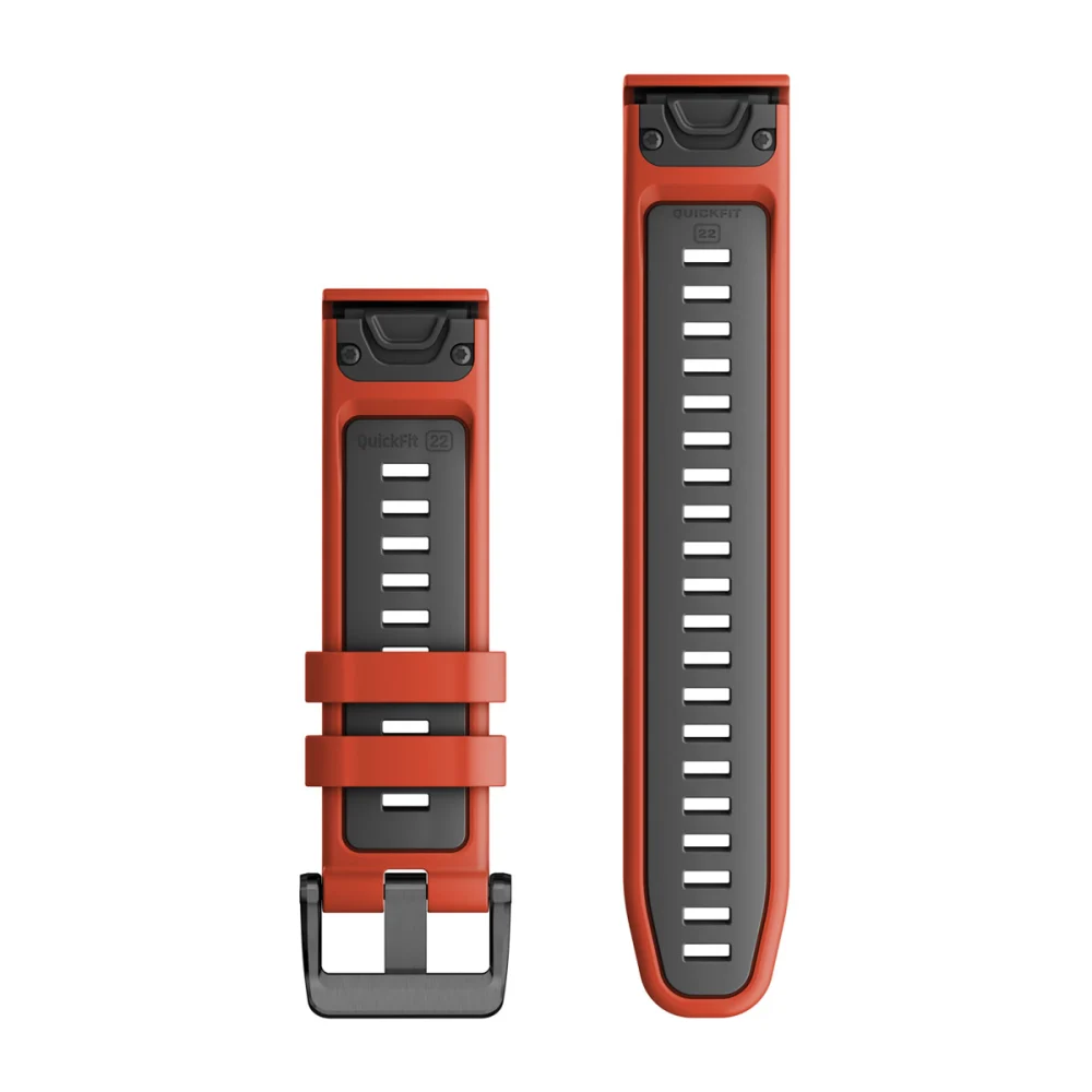 Ремешок Garmin Quickfit 22 Watch Band Flame Red/Graphite Silicone
