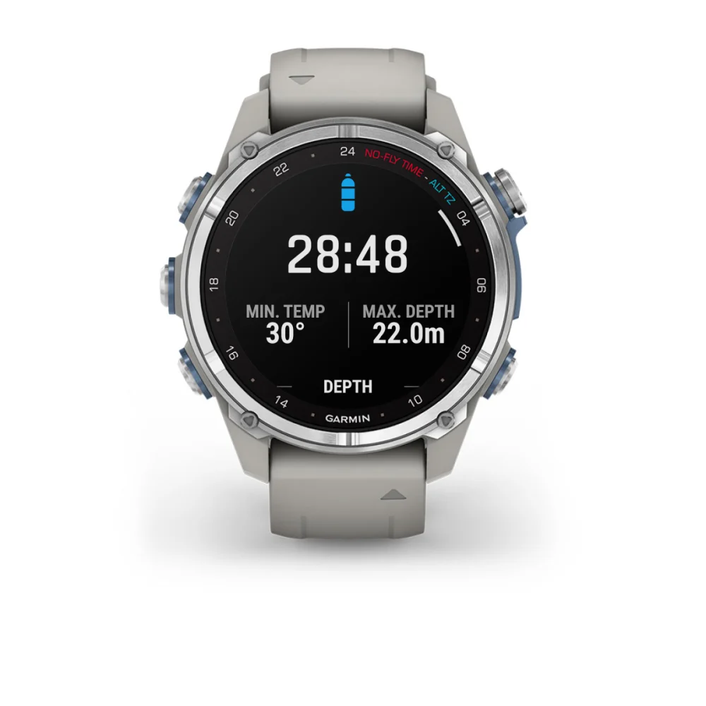Часы Garmin Descent Mk3 - 43 mm Stainless Steel / Fog Gray Silicone Band