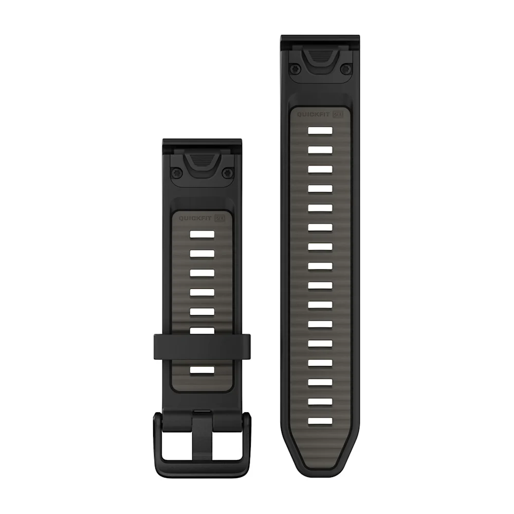 Ремешок Garmin Quickfit 20 Watch Band Black/Pebble Gray Silicone